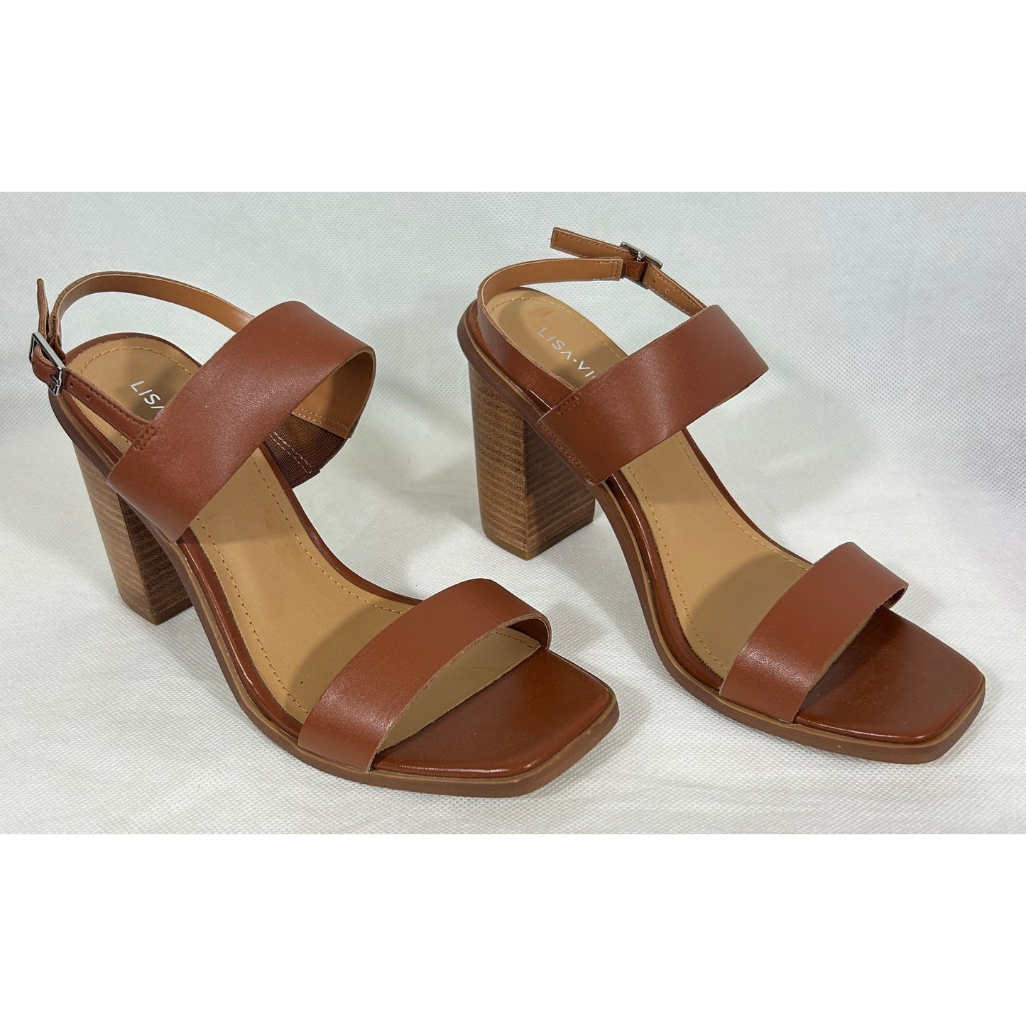 Lisa Vicky Block Heel Chestnut Sandals Women’s Size 8M – New in Box