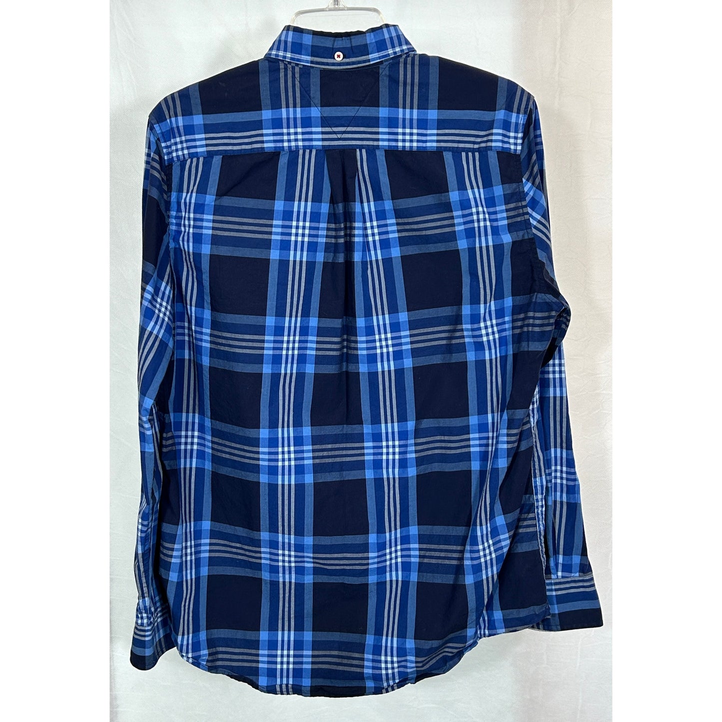 Tommy Hilfiger Classic Fit Blue Plaid Button-Up Shirt | Small