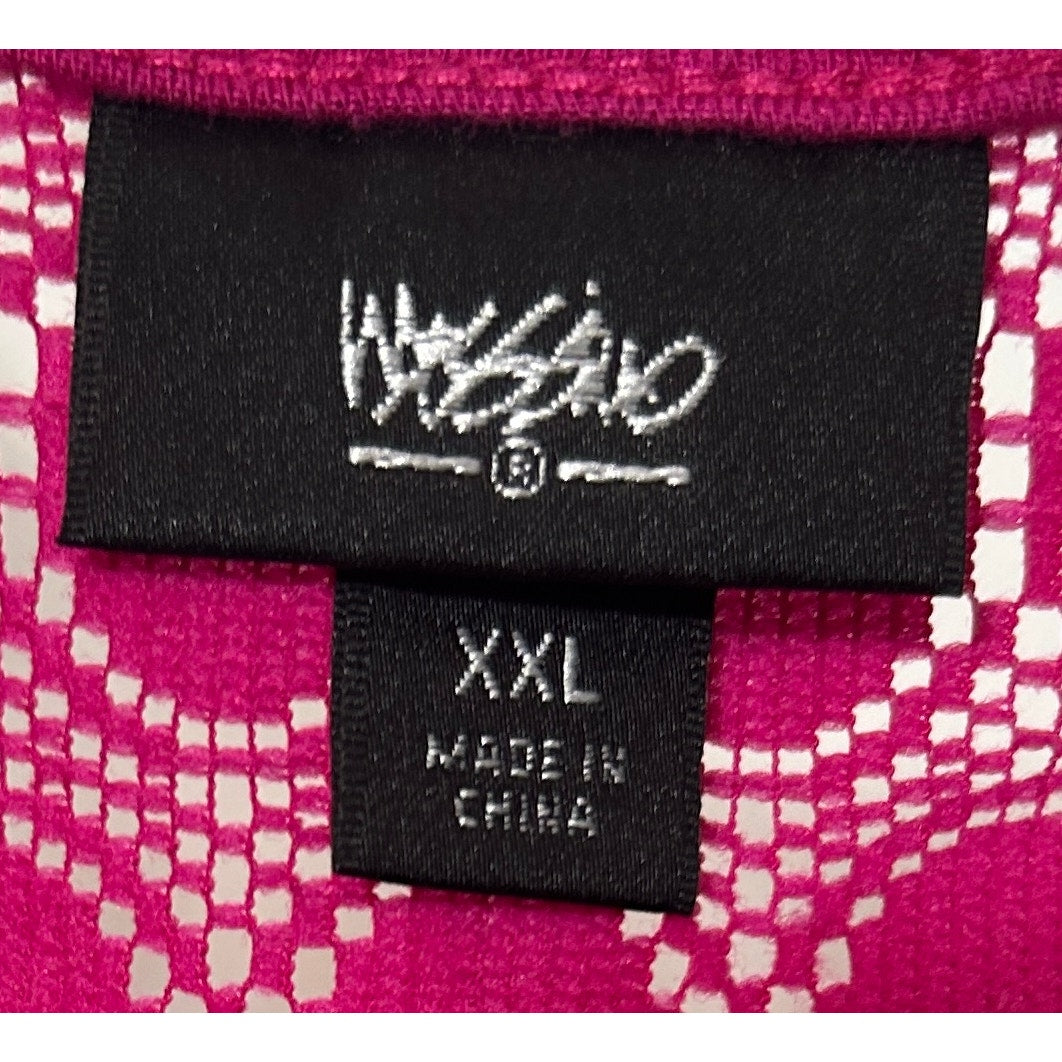 Mossimo Fuchsia Pink Circle Lace Tank Top XXL Sheer Nylon Layered Look