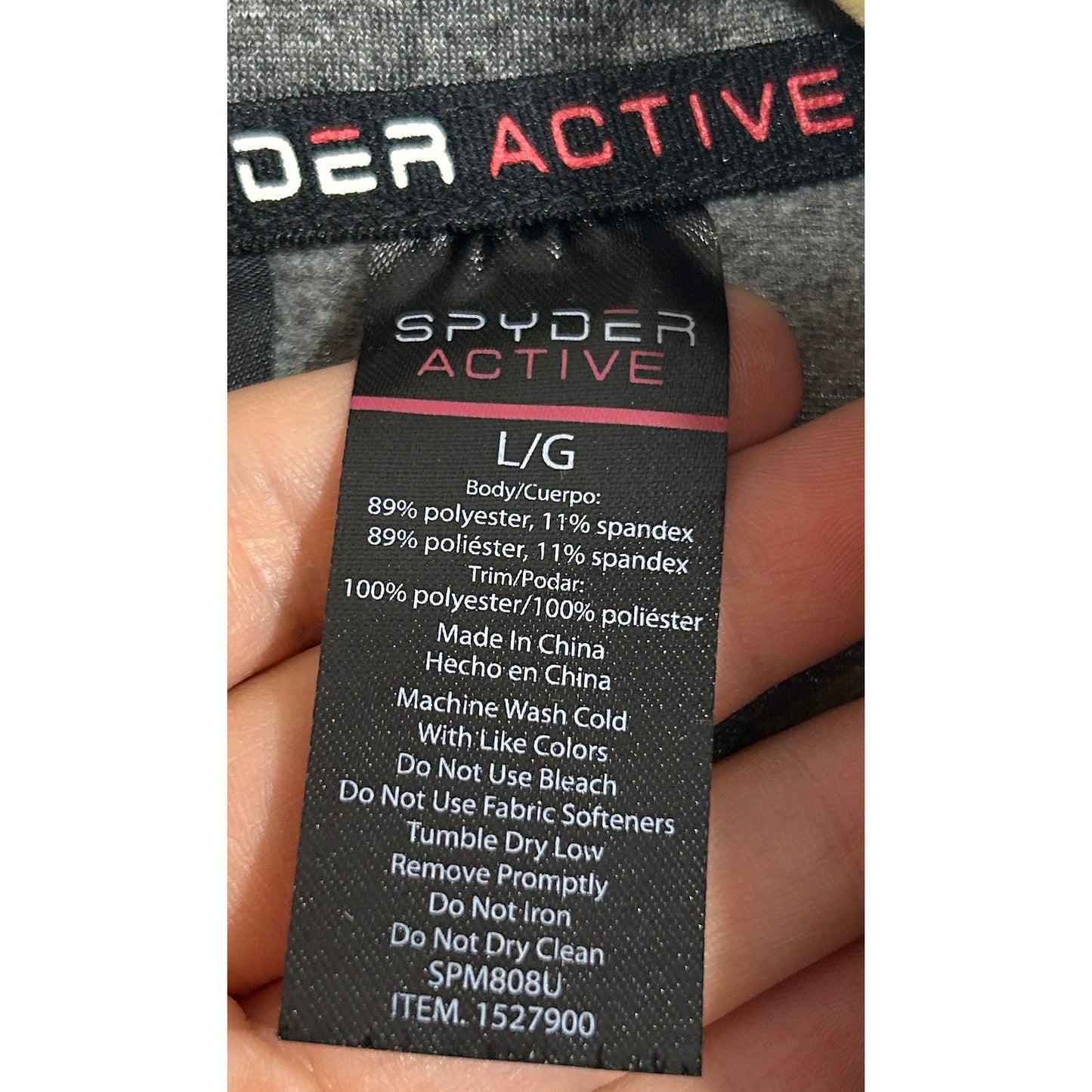 Spyder Active Quarter-Zip Pullover Gray Heather L Long Sleeve Stretch Top NWT