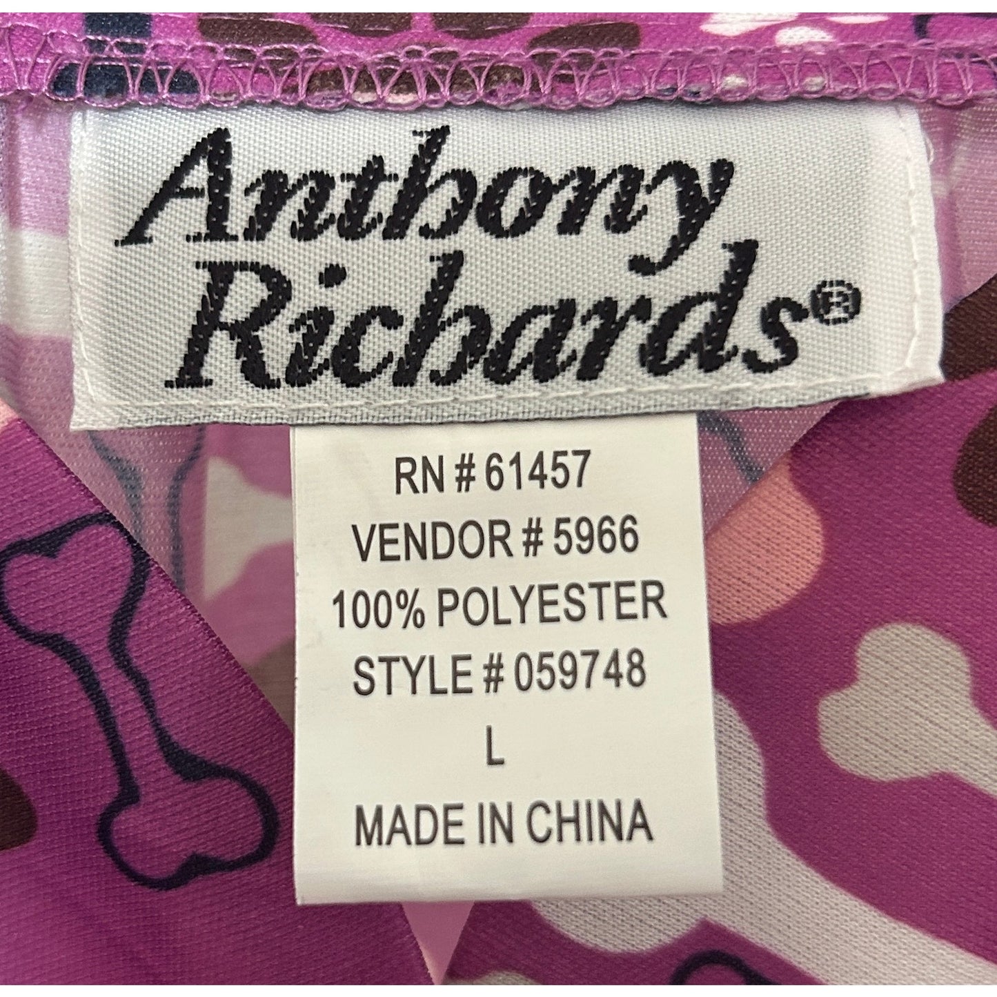 Anthony Richards Purple Puppy Print Muumuu Size L 23x44 Polyester