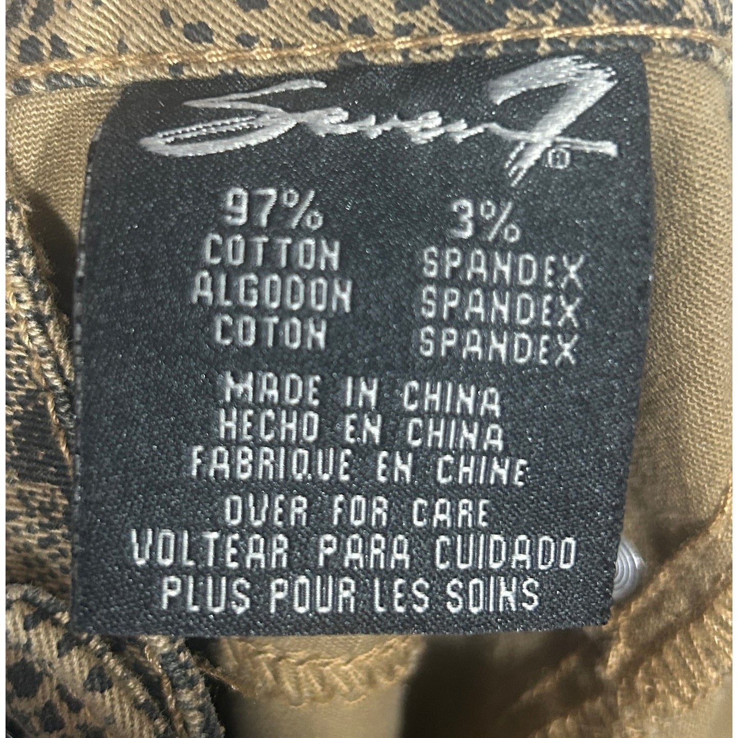 Seven7 Brown Snake Print Skinny Jeans Size 4 Cotton Stretch Pants NWT