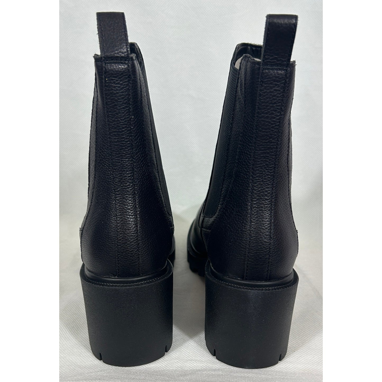 Lisa • Vicky “Bam” Black Leather Platform Ankle Boots 8.5 M Chunky Heel; NIB