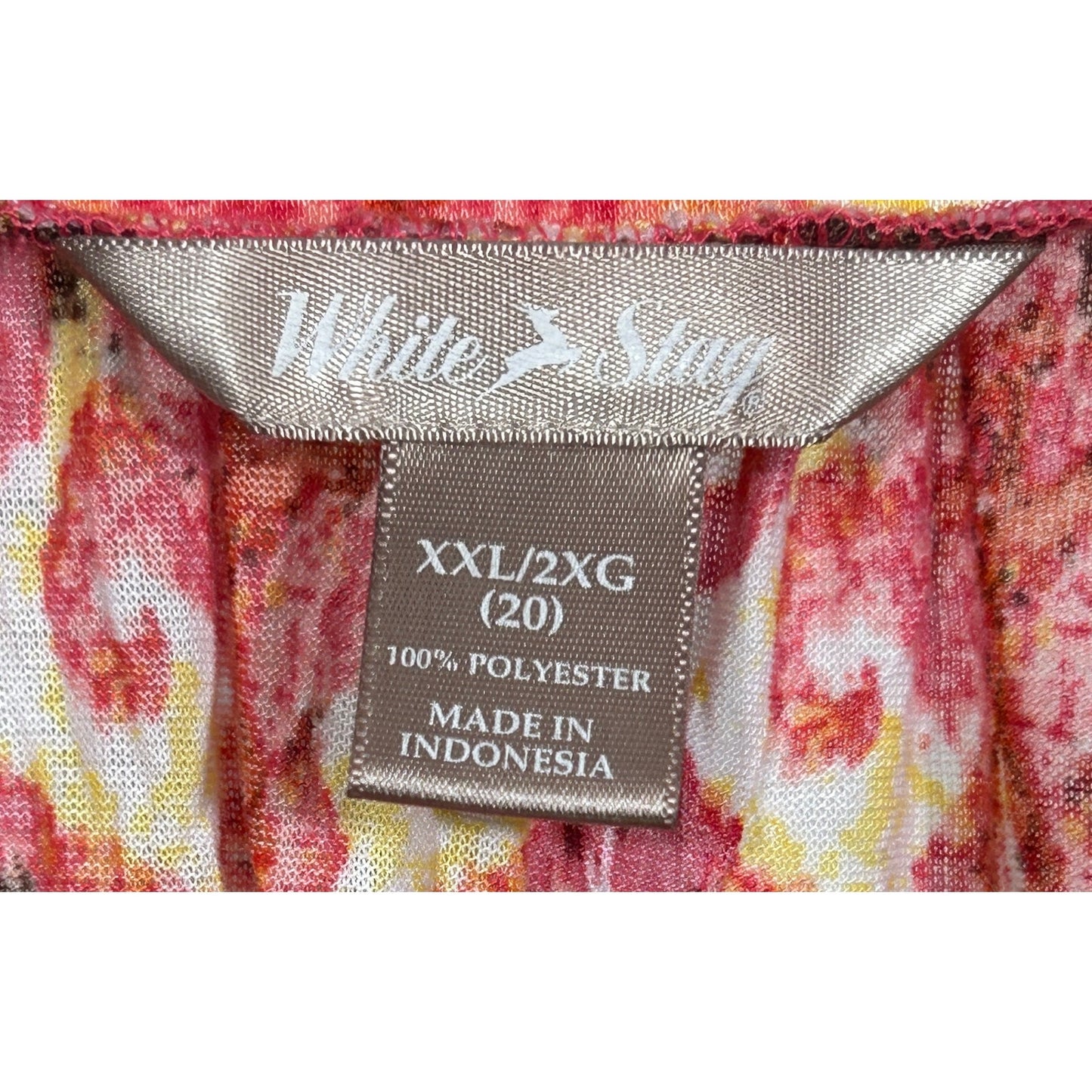 White Stag Pink Combo Sleeveless Top XXL | Boho Print Pullover Blouse
