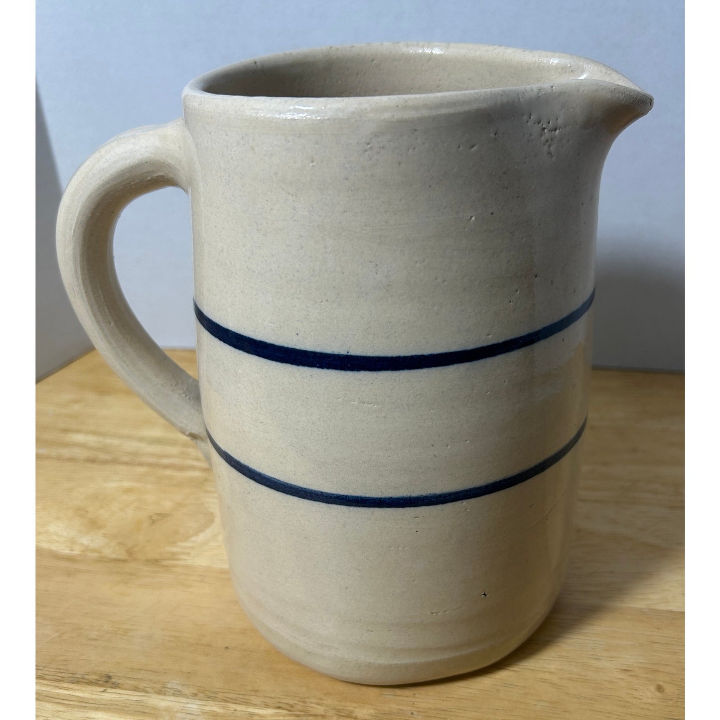 Hand-Painted Pottery Pitcher Signed B Mantegna – Dogwood Floral Design
