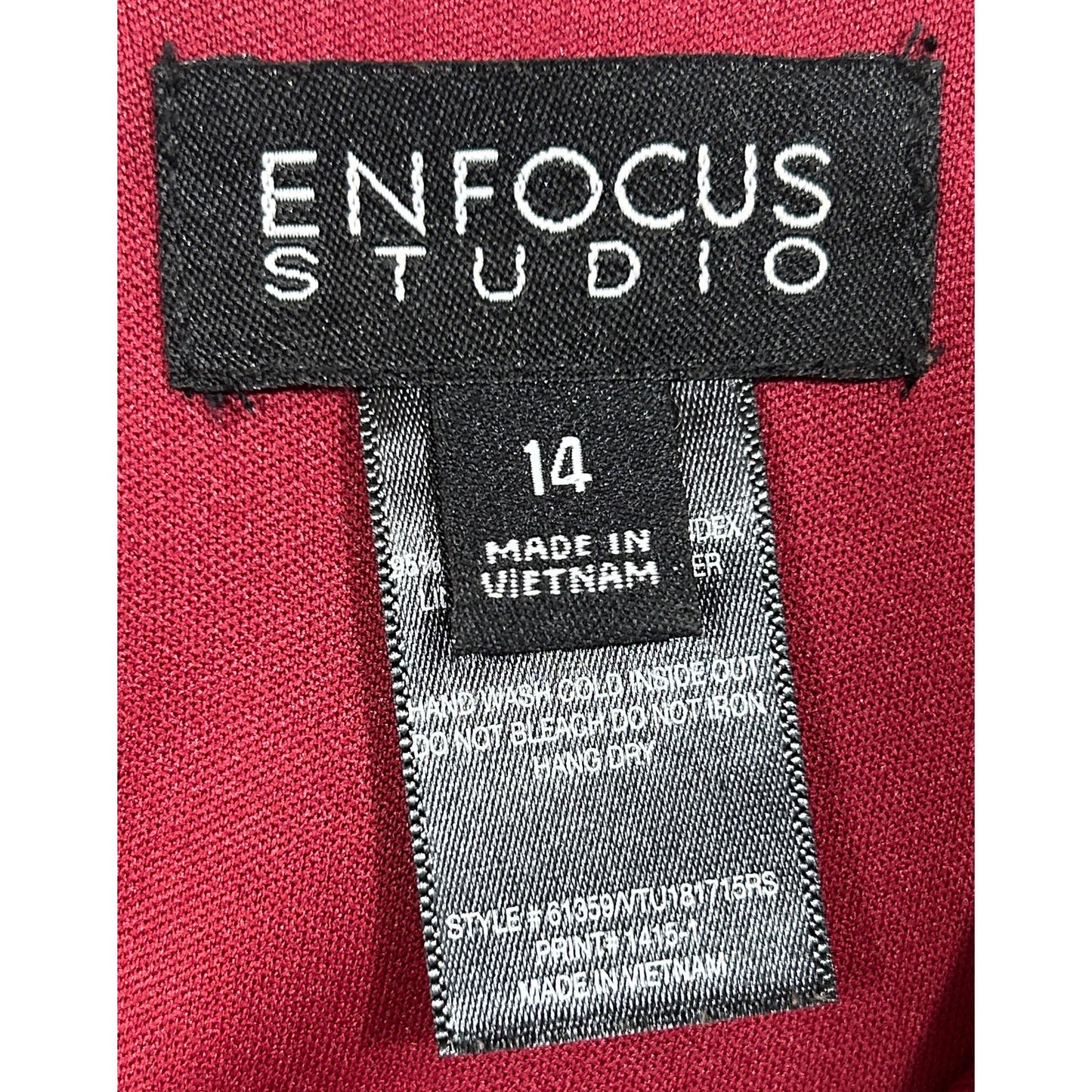 Enfocus Studio Burgundy Floral Fit & Flare Dress Size 14 Sleeveless