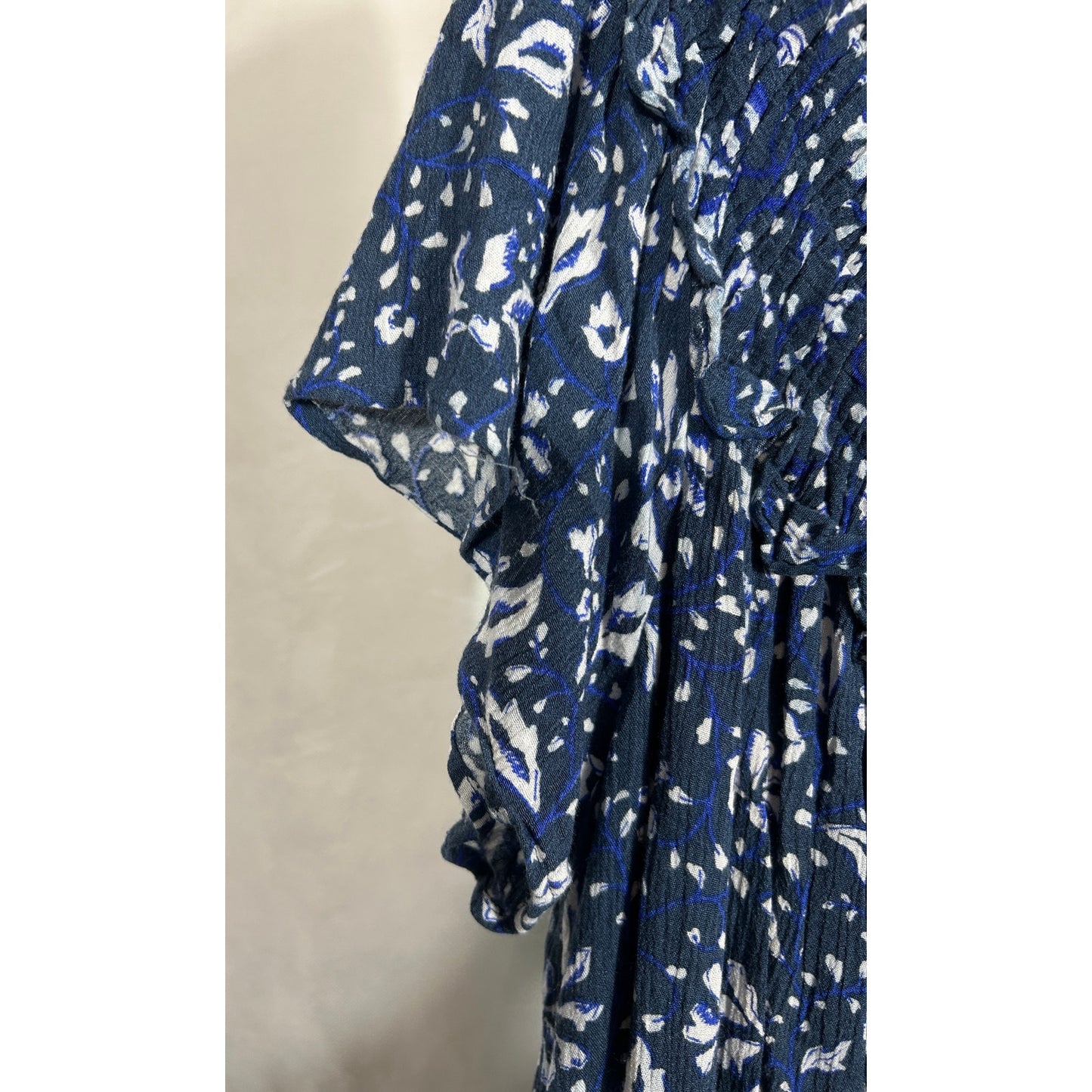 Lane Bryant Navy Floral Smocked Boho Midi Dress 22/24