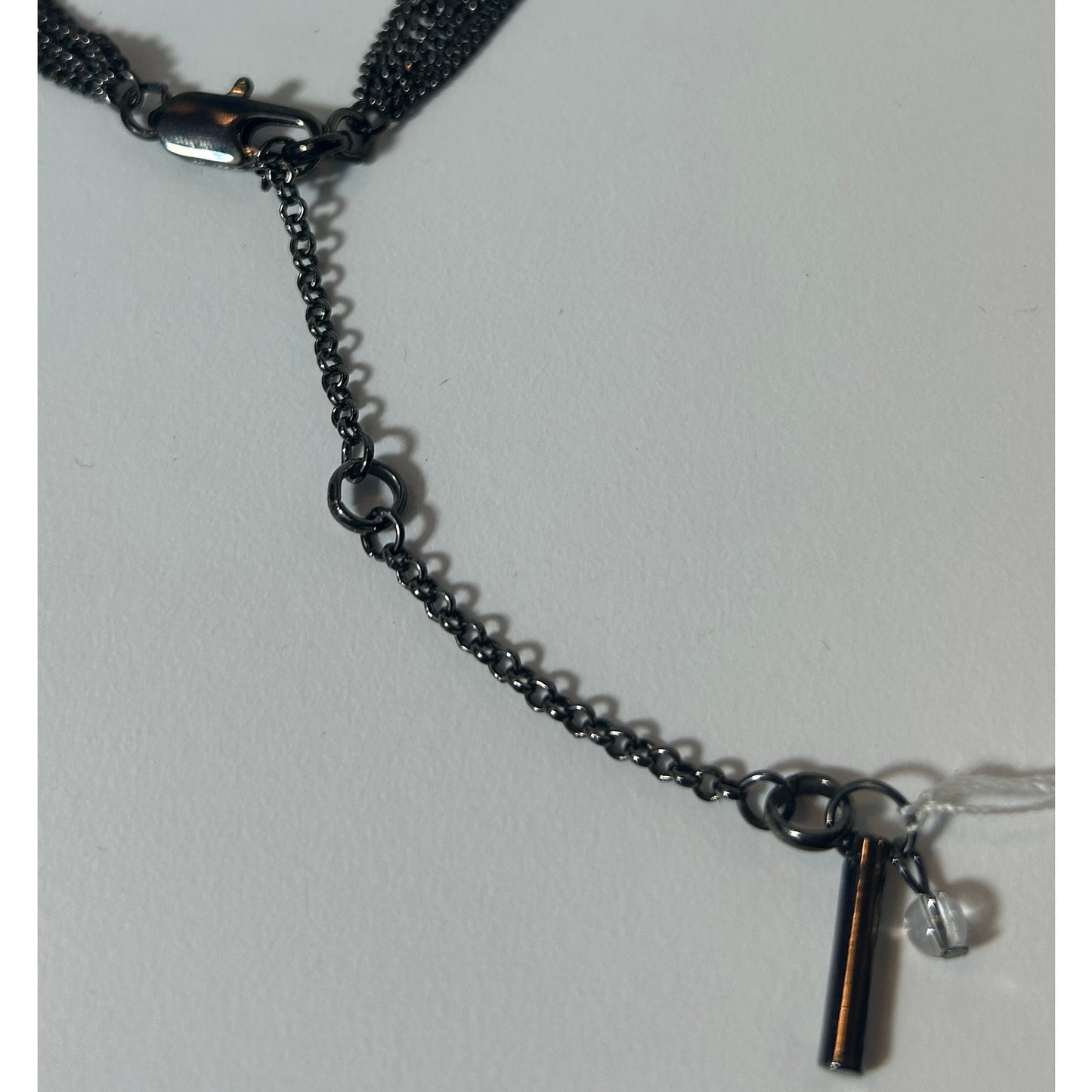Kenneth Cole Black Glass Beaded Necklace 38"
