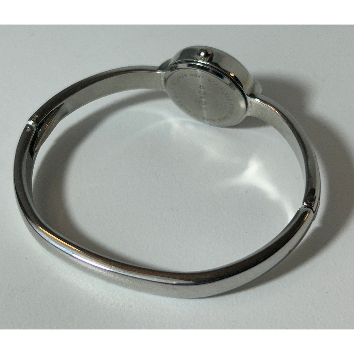 Women’s Silver Tone Bangle Watch with Light Blue Dial Quartz Movement