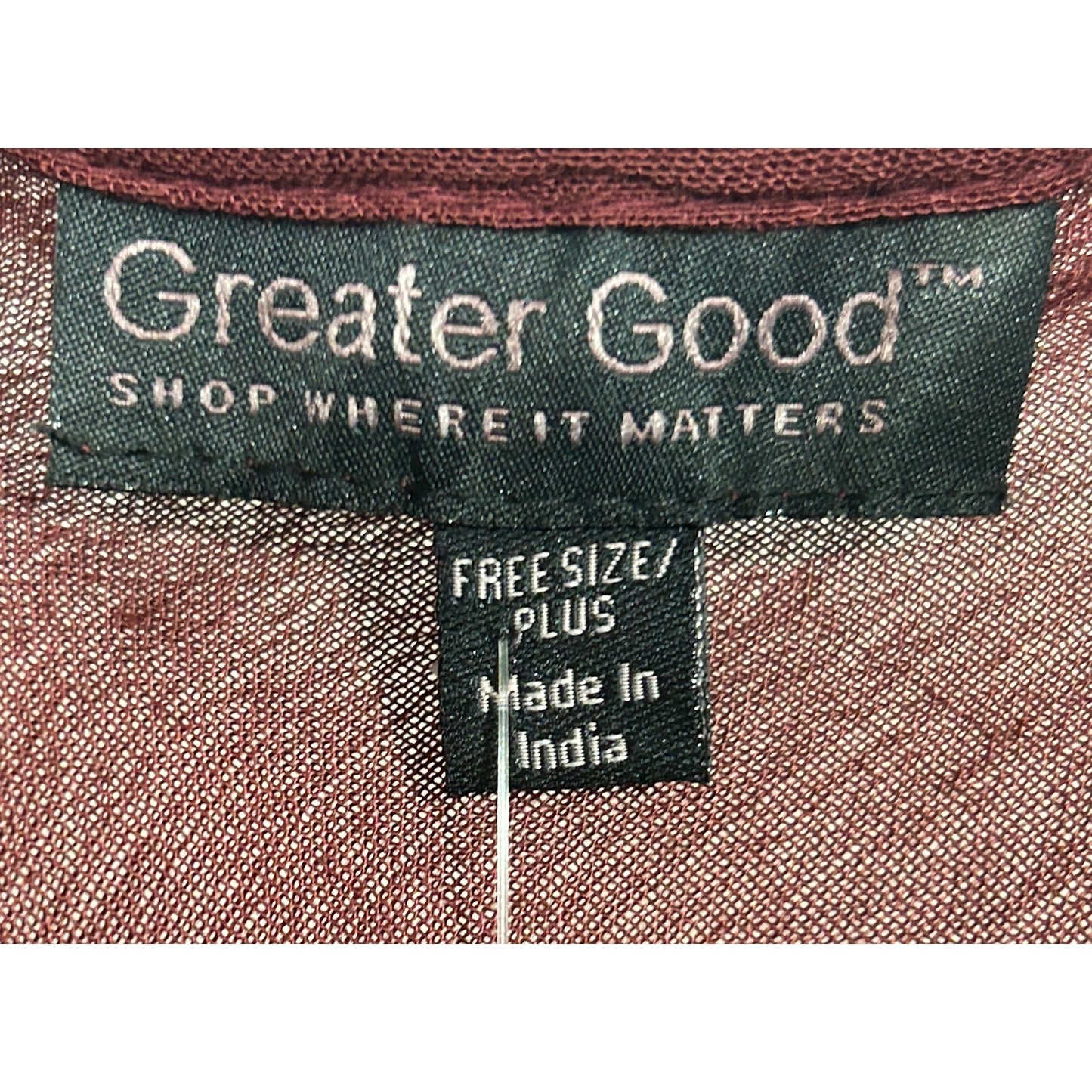Greater Good Burgundy Hand-Printed Tunic Tank Top Free Size Plus