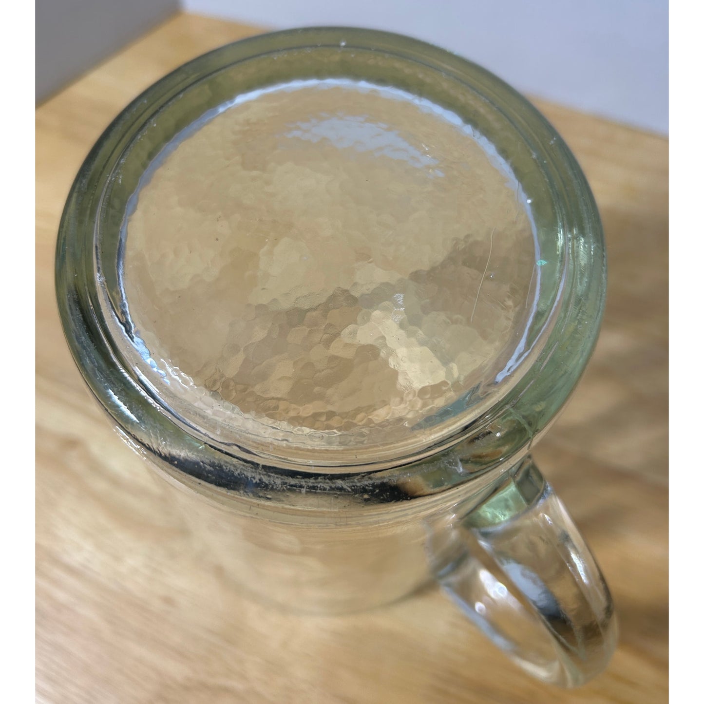 Clear Glass Pitcher with Dimple Texture – 7.5" Tall, 6" Diameter, Vintage Style
