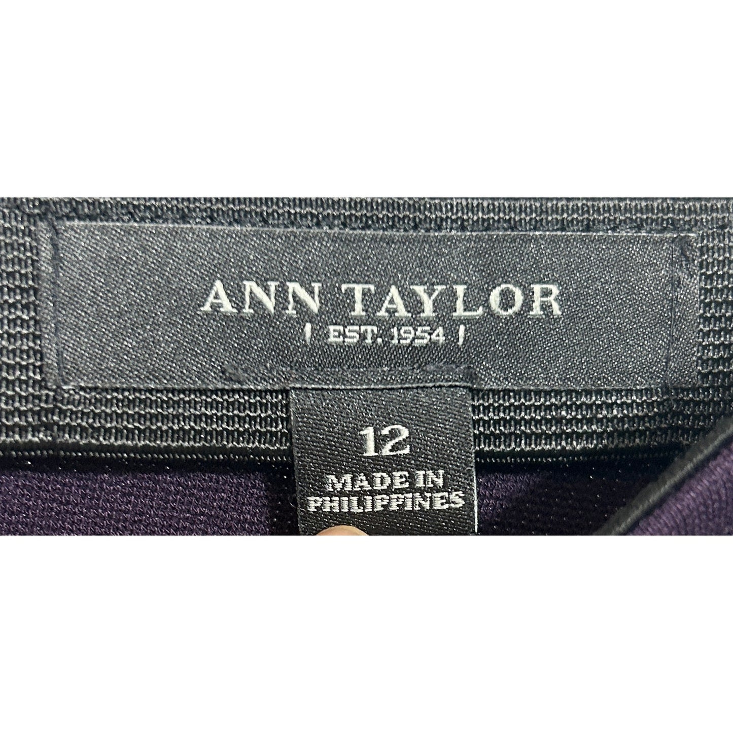 Ann Taylor Purple Zip Pocket Stretch Skirt Size 12