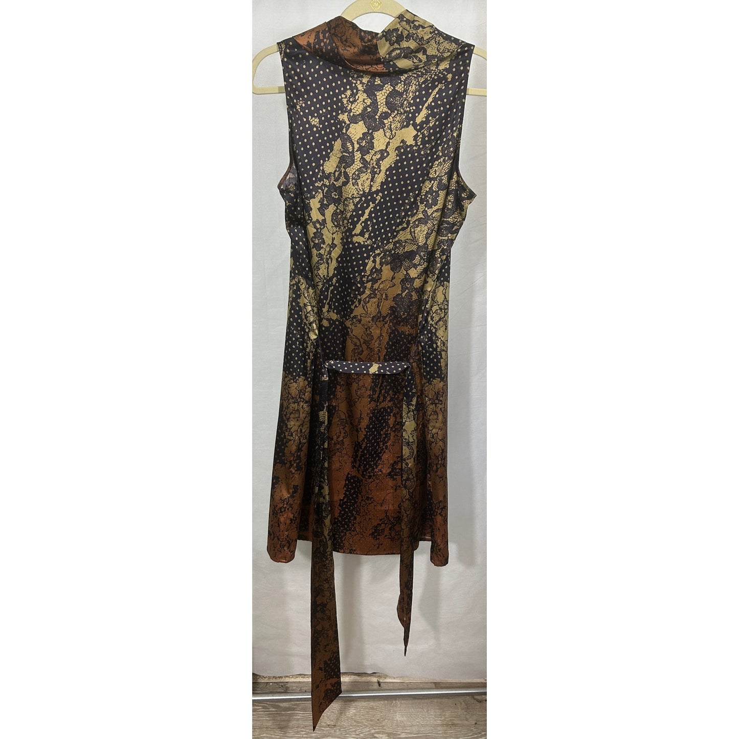 The Limited Sleeveless Cowl Neck Dress Abstract Lace Print Size L