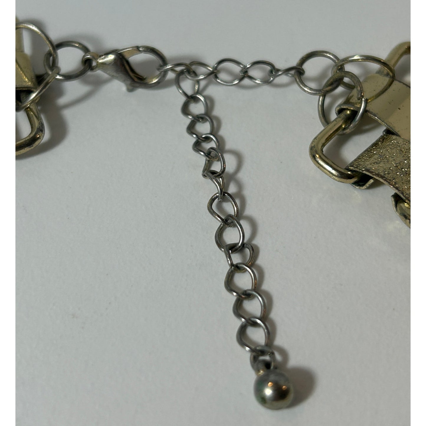 Gold‑Tone Textured Link Choker Necklace, 18", Vintage Statement Collar