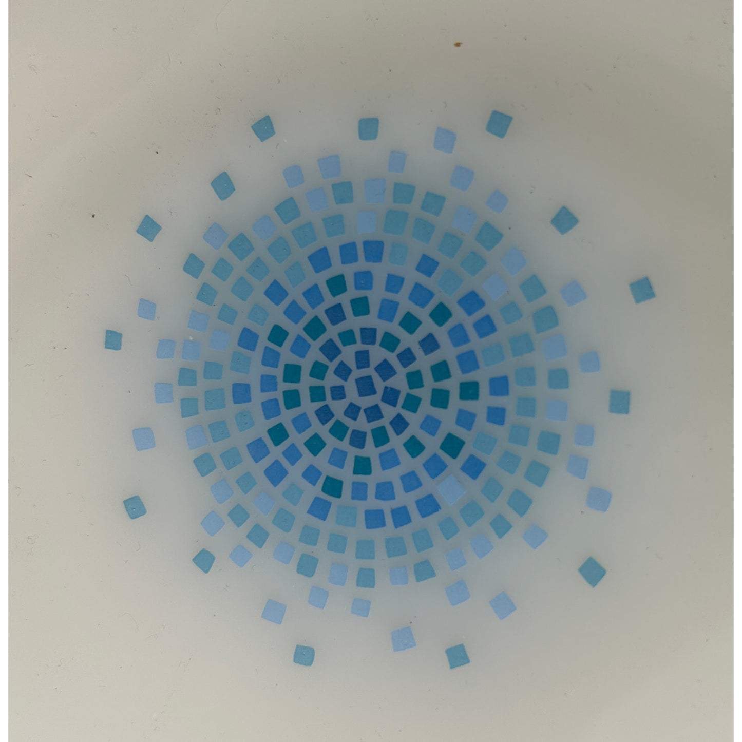 Fire King Milk Glass Blue Mosaic Snack Plates Set of 4 Anchor Hocking USA