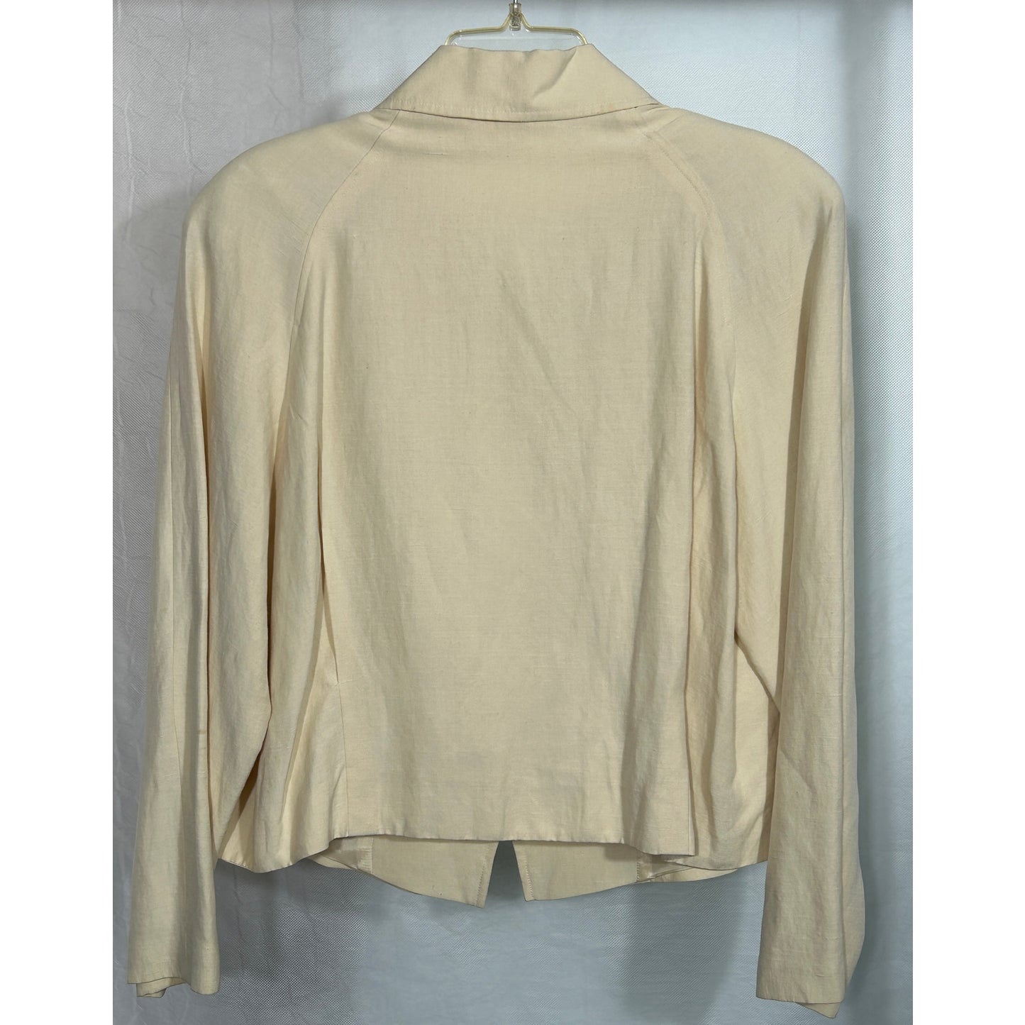 Peter Nygard Linen Blend Button Jacket Beige Utility Style Size 14