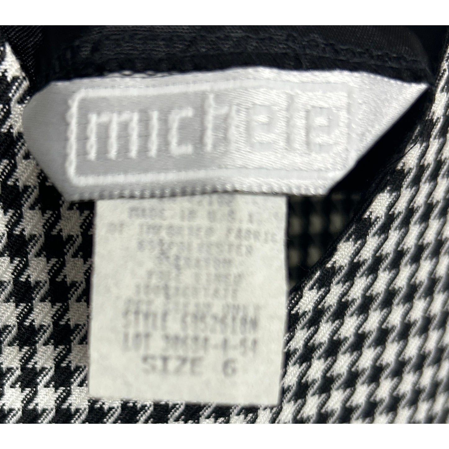 Michele Houndstooth Sleeveless Sheath Dress Size 6 – Lined, Pockets, USA Made