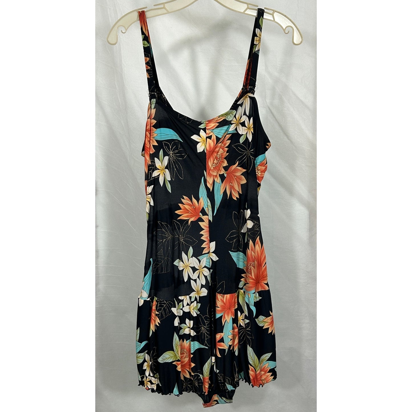 Always For Me Floral Skirted Swimsuit 20W Tropical Black One-Piece