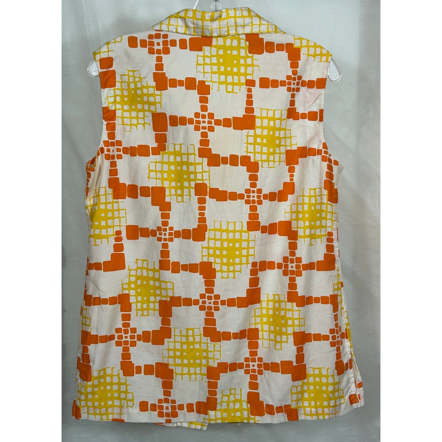Vintage Alex Colman California Sleeveless Blouse 16 | Mod Geometric Print