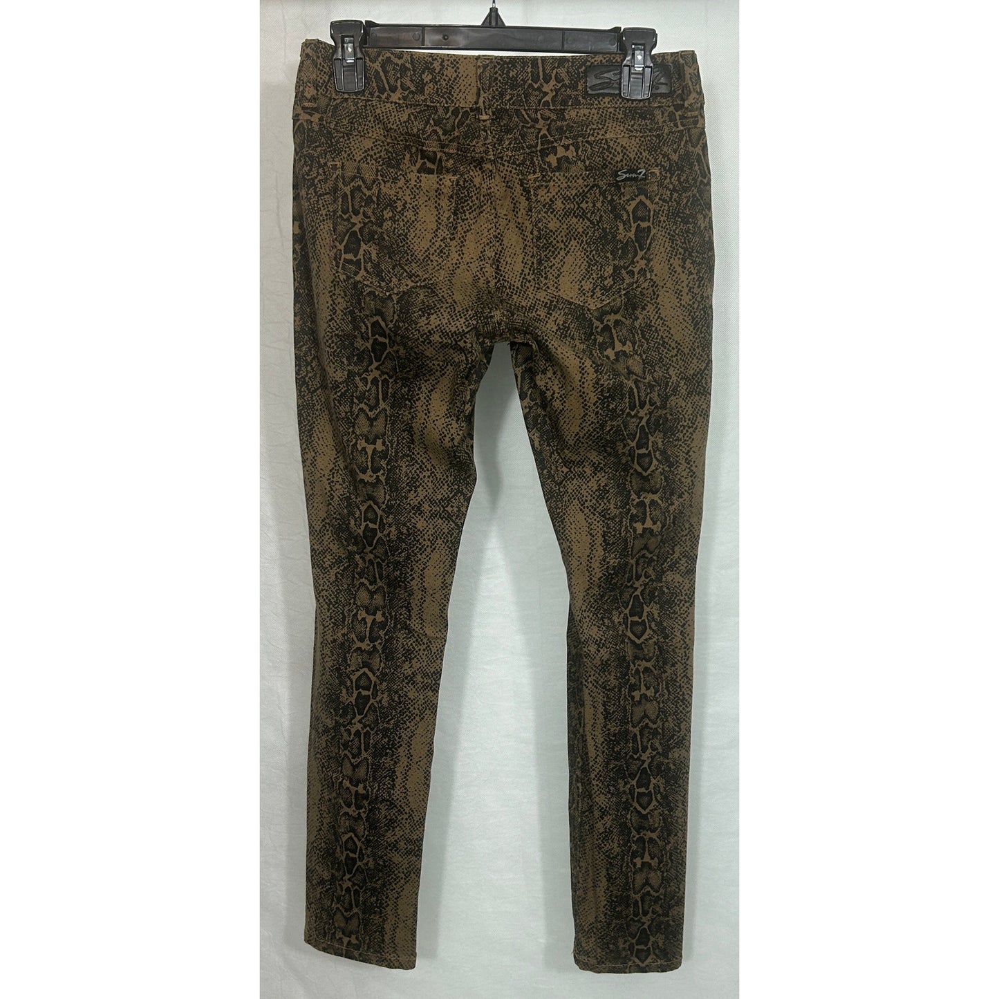 Seven7 Brown Snake Print Skinny Jeans Size 4 Cotton Stretch Pants NWT