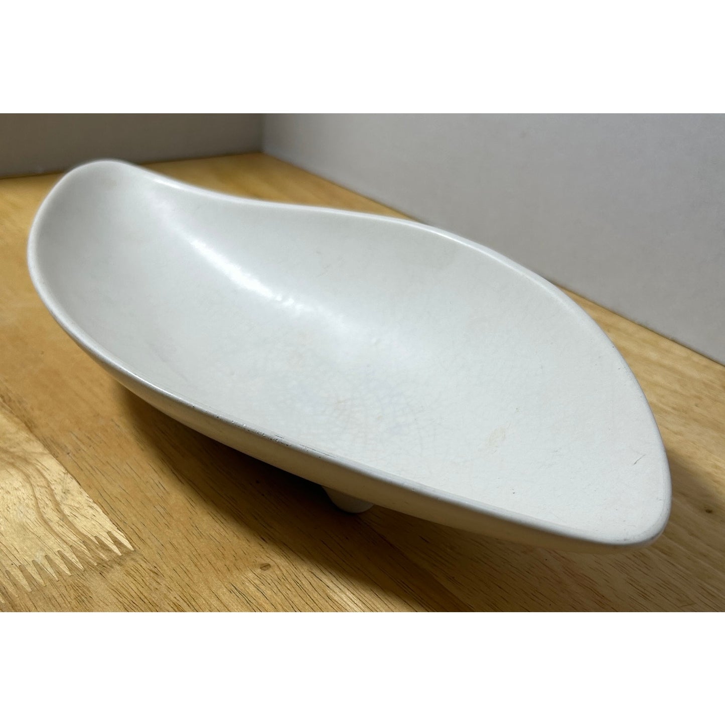 Vintage Ceramic Dish Set – Mariposa Italy & USA Footed Bowl, Modernist Form