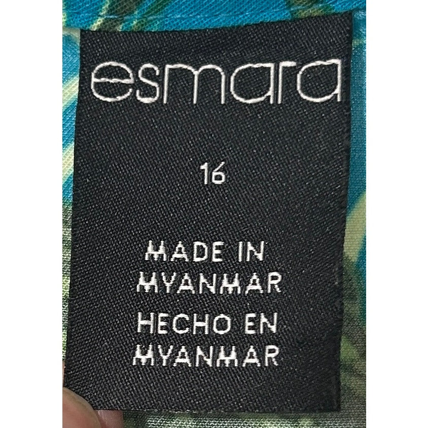 Esmara Sleeveless Tropical Fruit Print Dress Size 16 Viscose Summer Shift