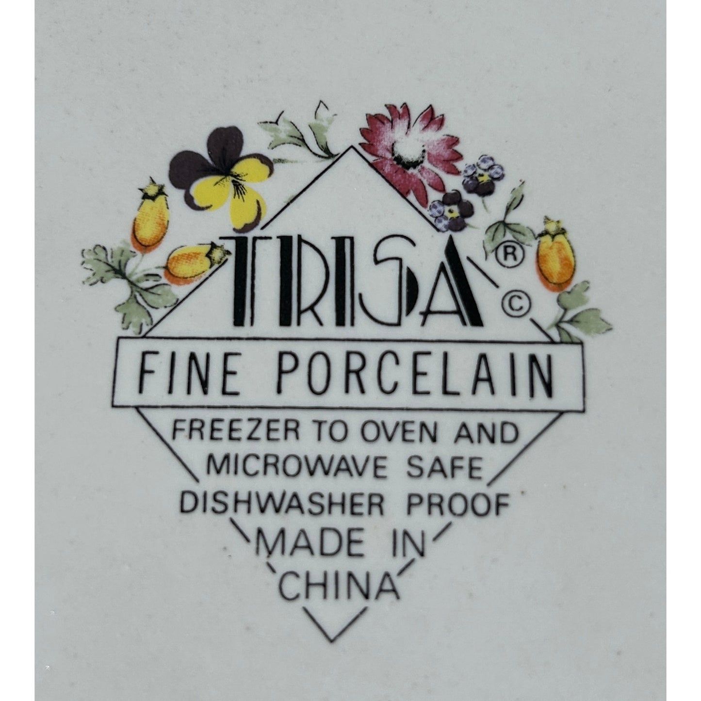 Trisa Fine Porcelain Floral Au Gratin Dishes Set of 5 Oven to Table