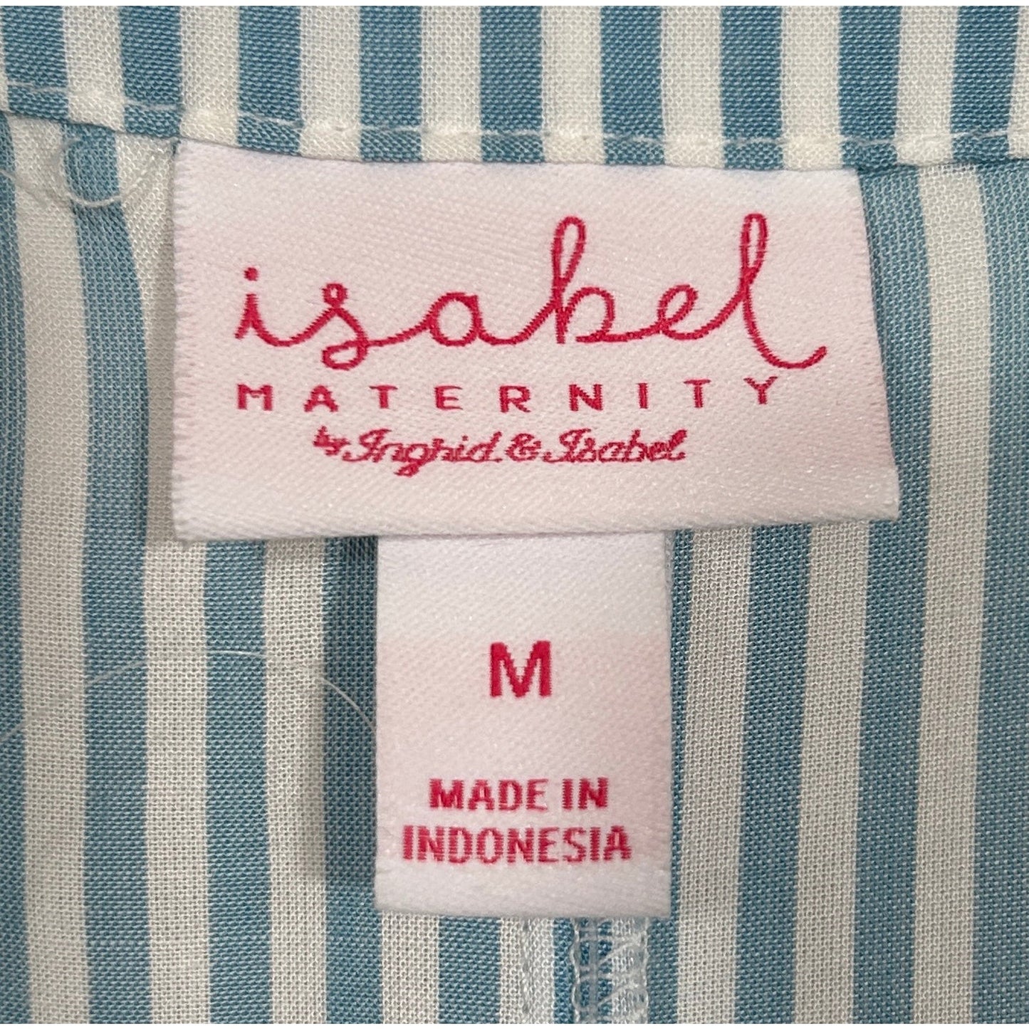 Isabel Maternity by Ingrid & Isabel Blue Striped Button-Down Blouse – Size M