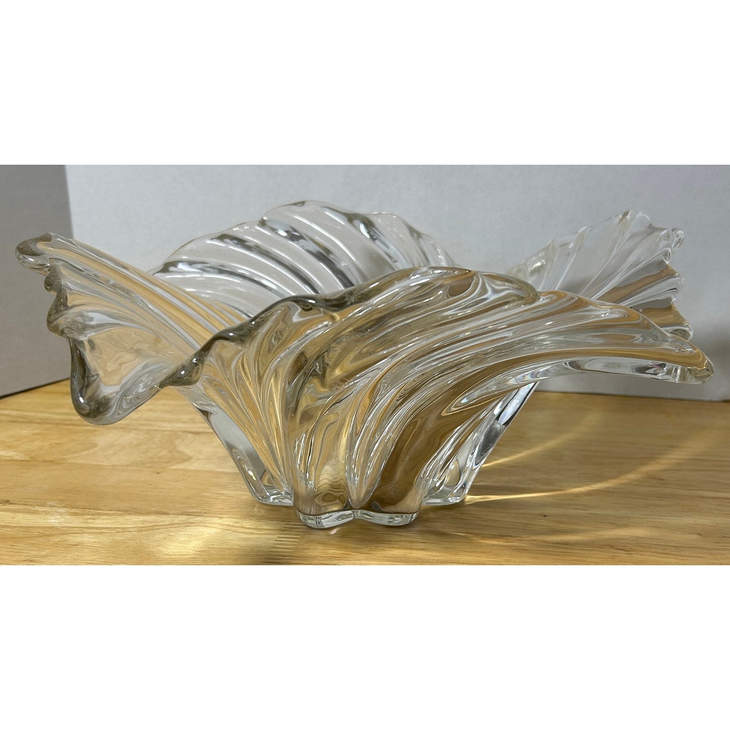 Vintage Fostoria Colony Flared Swirl Crystal Centerpiece Bowl