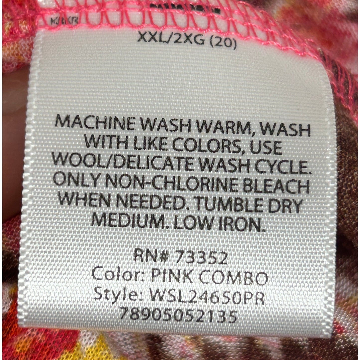 White Stag Pink Combo Sleeveless Top XXL | Boho Print Pullover Blouse