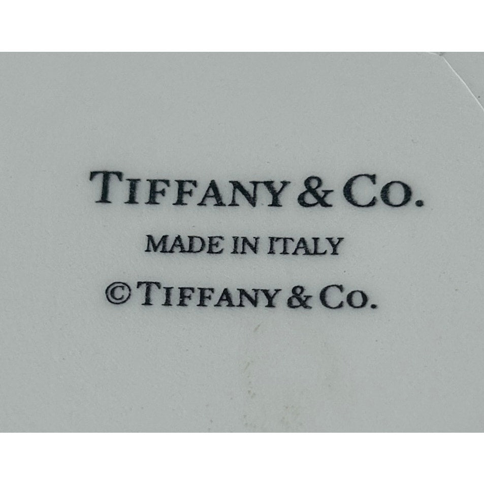 Tiffany & Co. Italy White Ceramic Bowl 12" Lattice Embossed