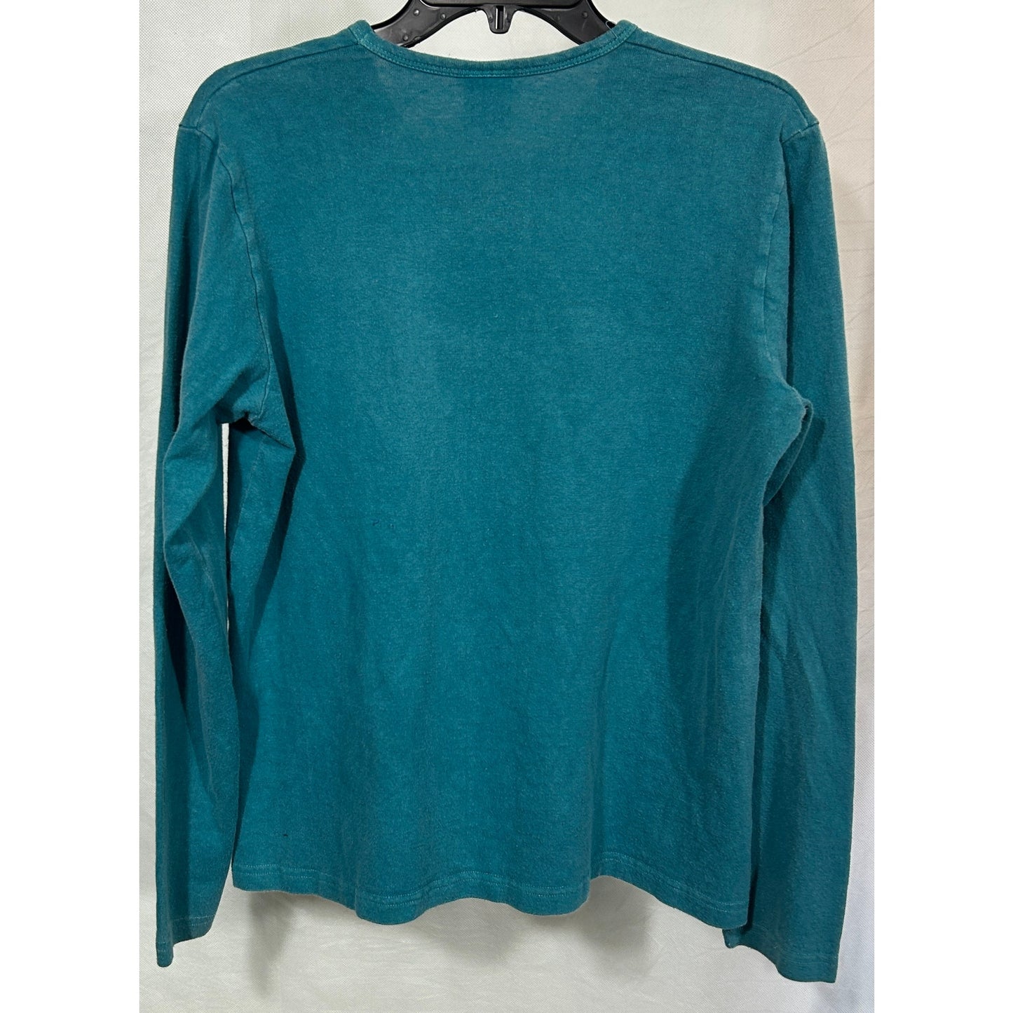 Earth Creations Hemp Organic Cotton Long Sleeve Shirt Teal Mandala Print L