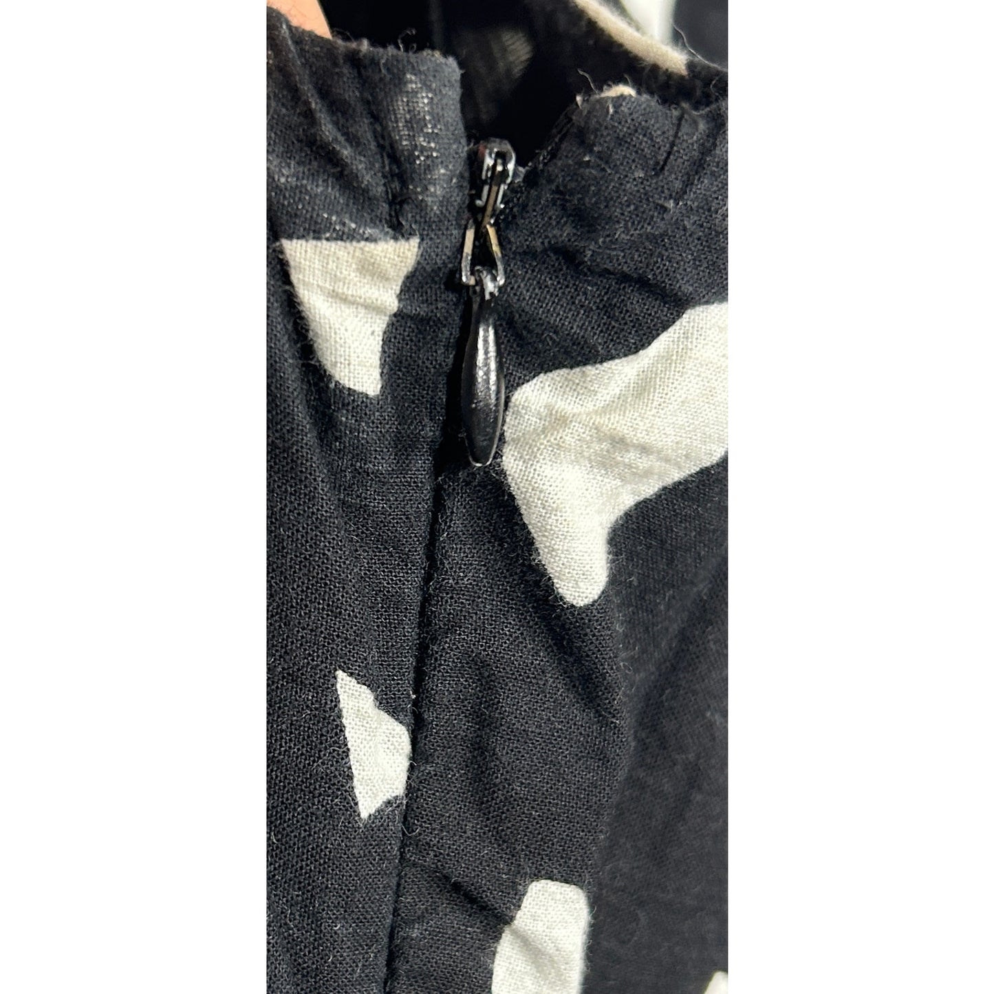 Studio West Black White Geometric Sleeveless Cotton Dress Size M