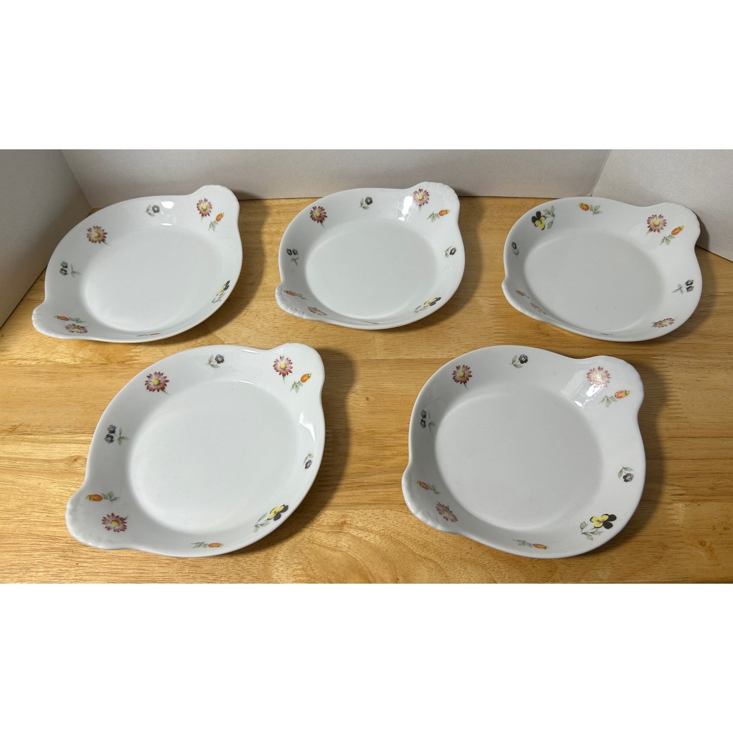 Trisa Fine Porcelain Floral Au Gratin Dishes Set of 5 Oven to Table