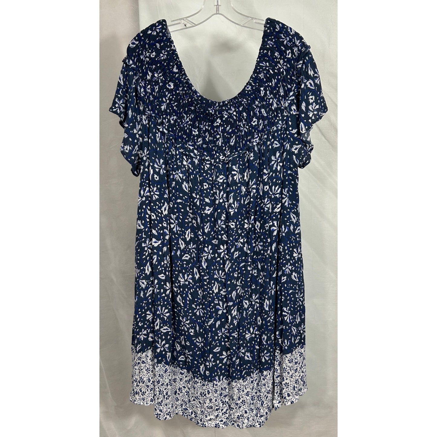 Lane Bryant Navy Floral Smocked Boho Midi Dress 22/24