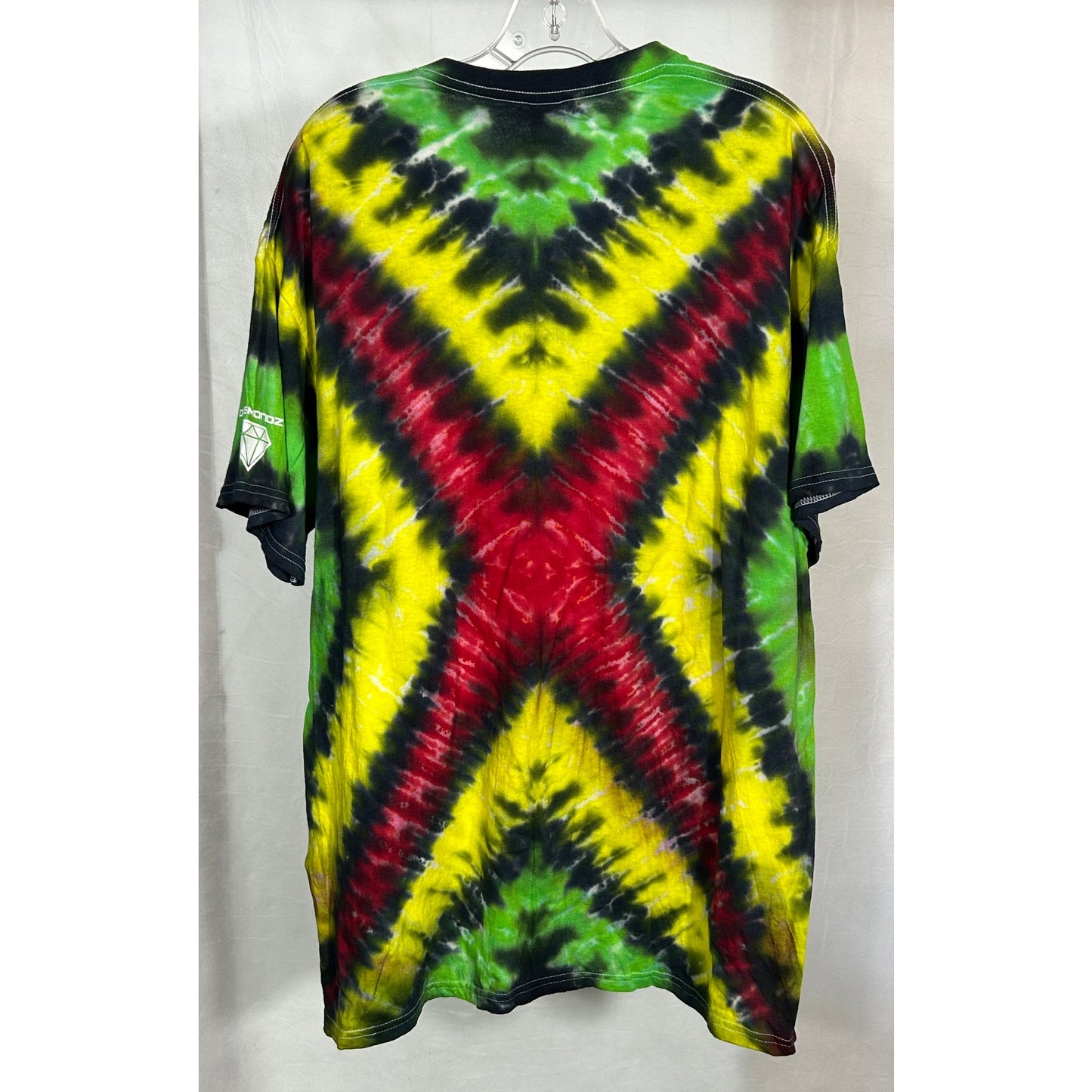 DYEMONDZ Rasta Spiral Tie-Dye Tee XL Gildan Heavy Cotton Bright Vivid Colors