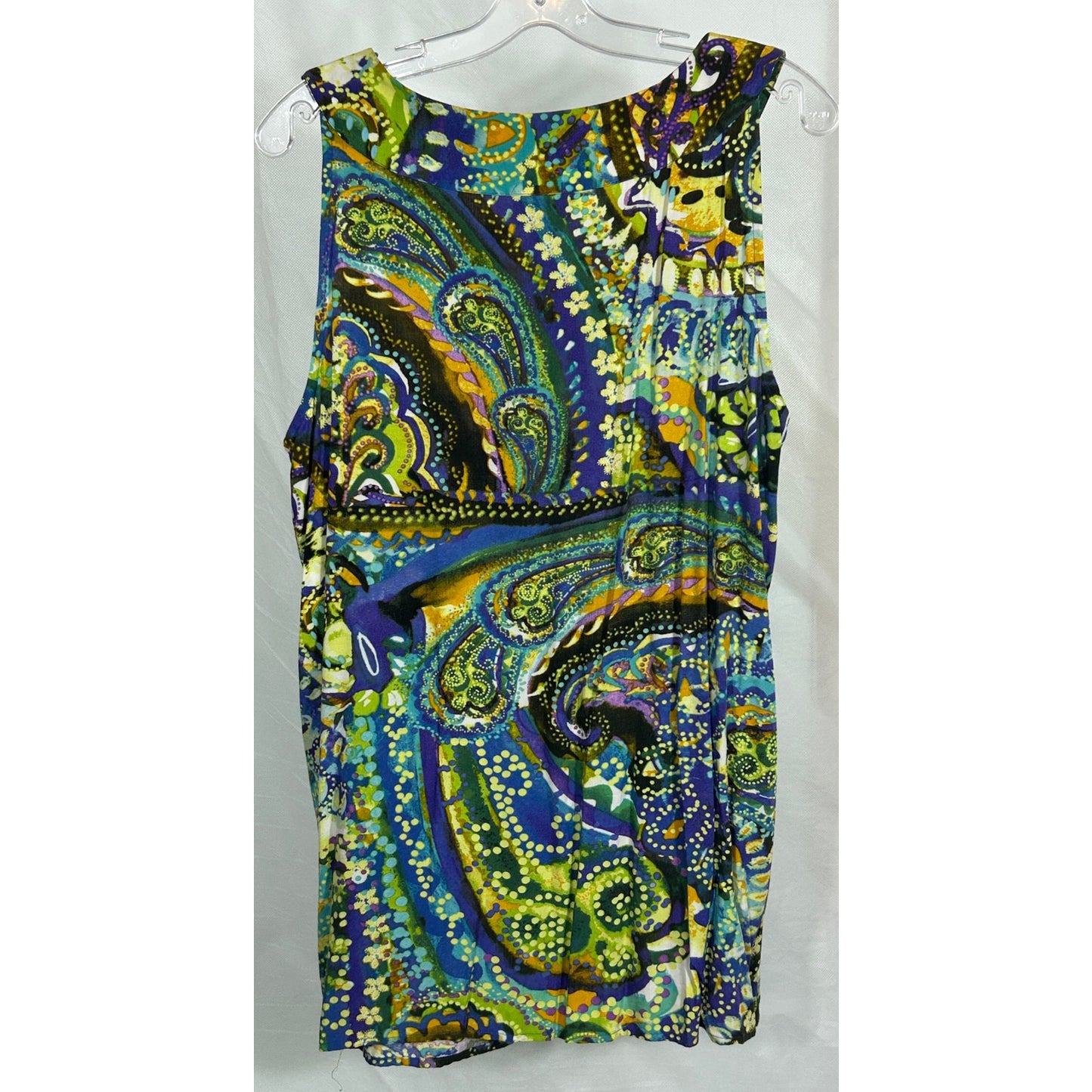 Lane Bryant Size 18 Multicolor Paisley Print Sleeveless Rayon Tunic Top