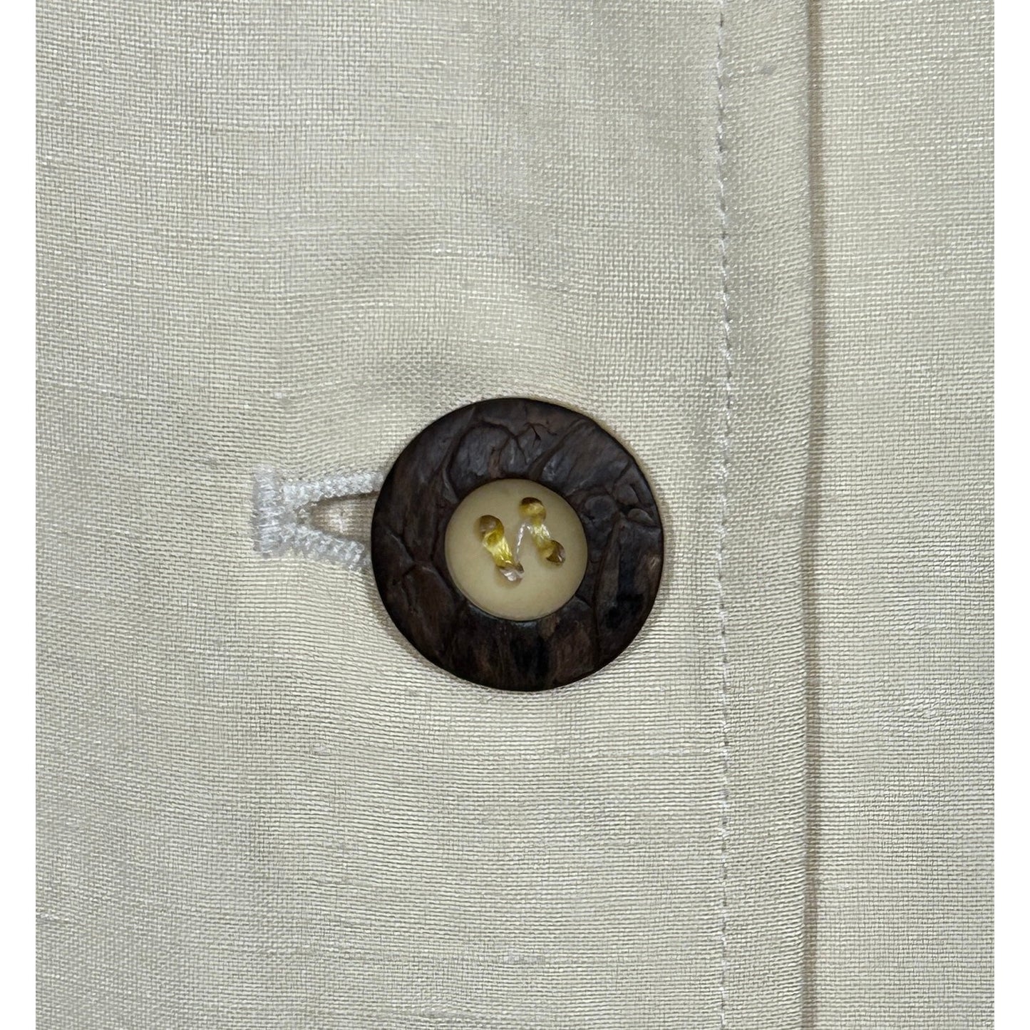 Peter Nygard Linen Blend Button Jacket Beige Utility Style Size 14