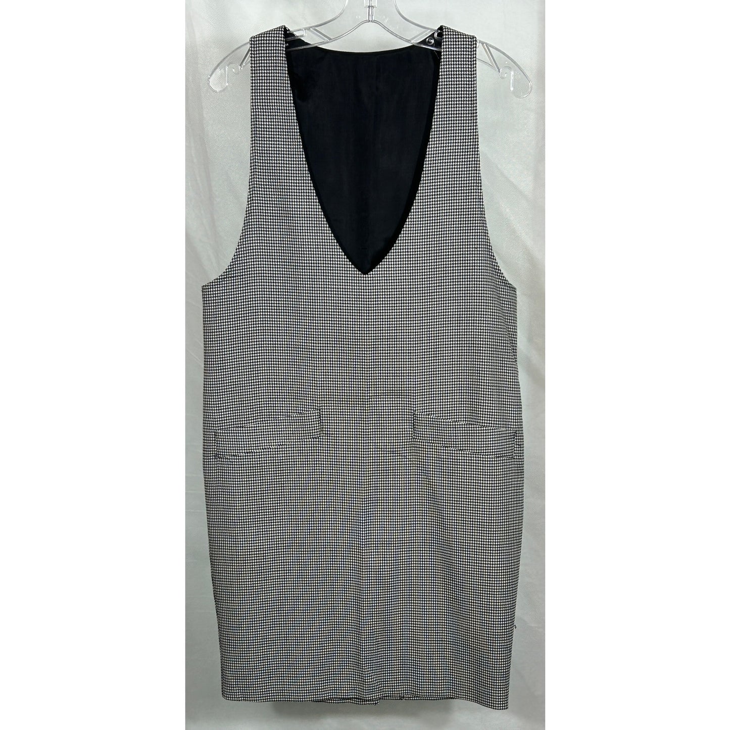Michele Houndstooth Black Lined Sleeveless Dress, Size 6, Made in USA