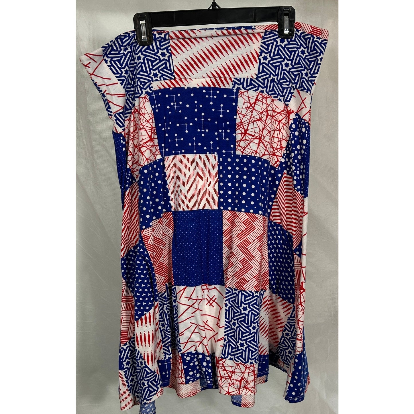 LuLaRoe XXL Patchwork Americana Strapless Dress or Skirt Red White Blue