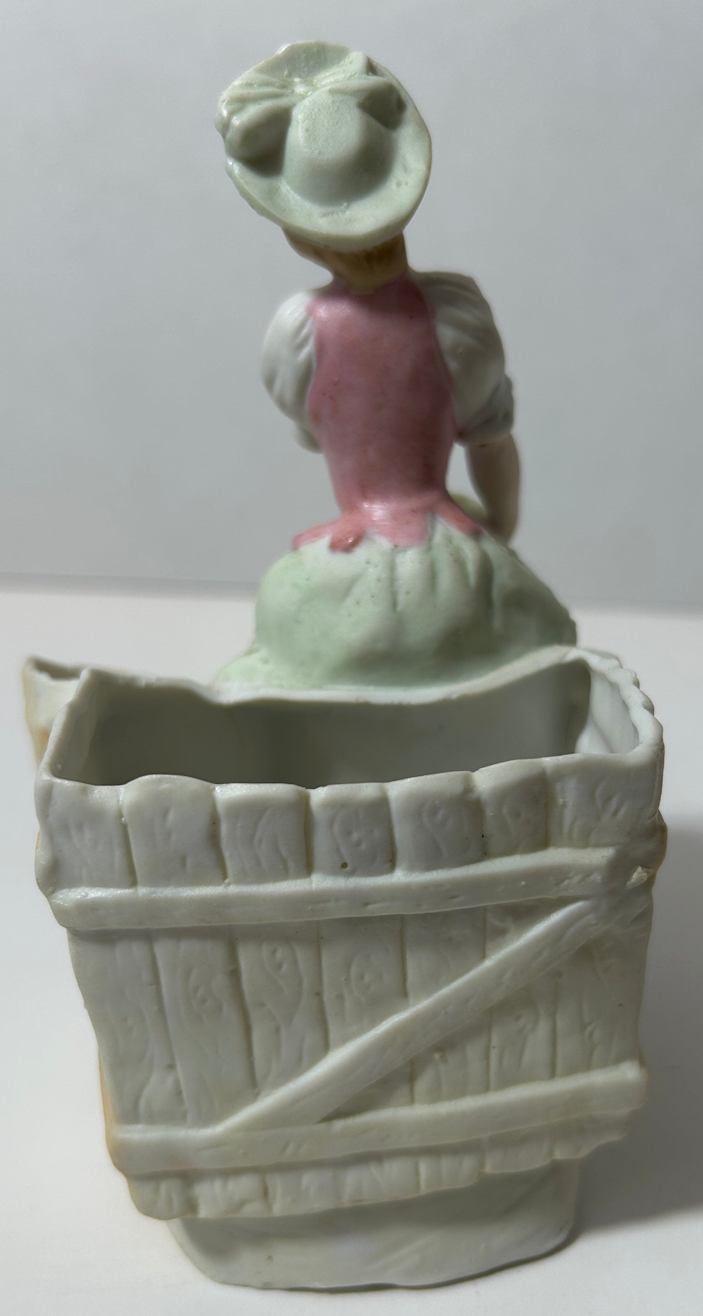 Antique Victorian German Porcelain Spill Vase – Lady in Pastoral Dress