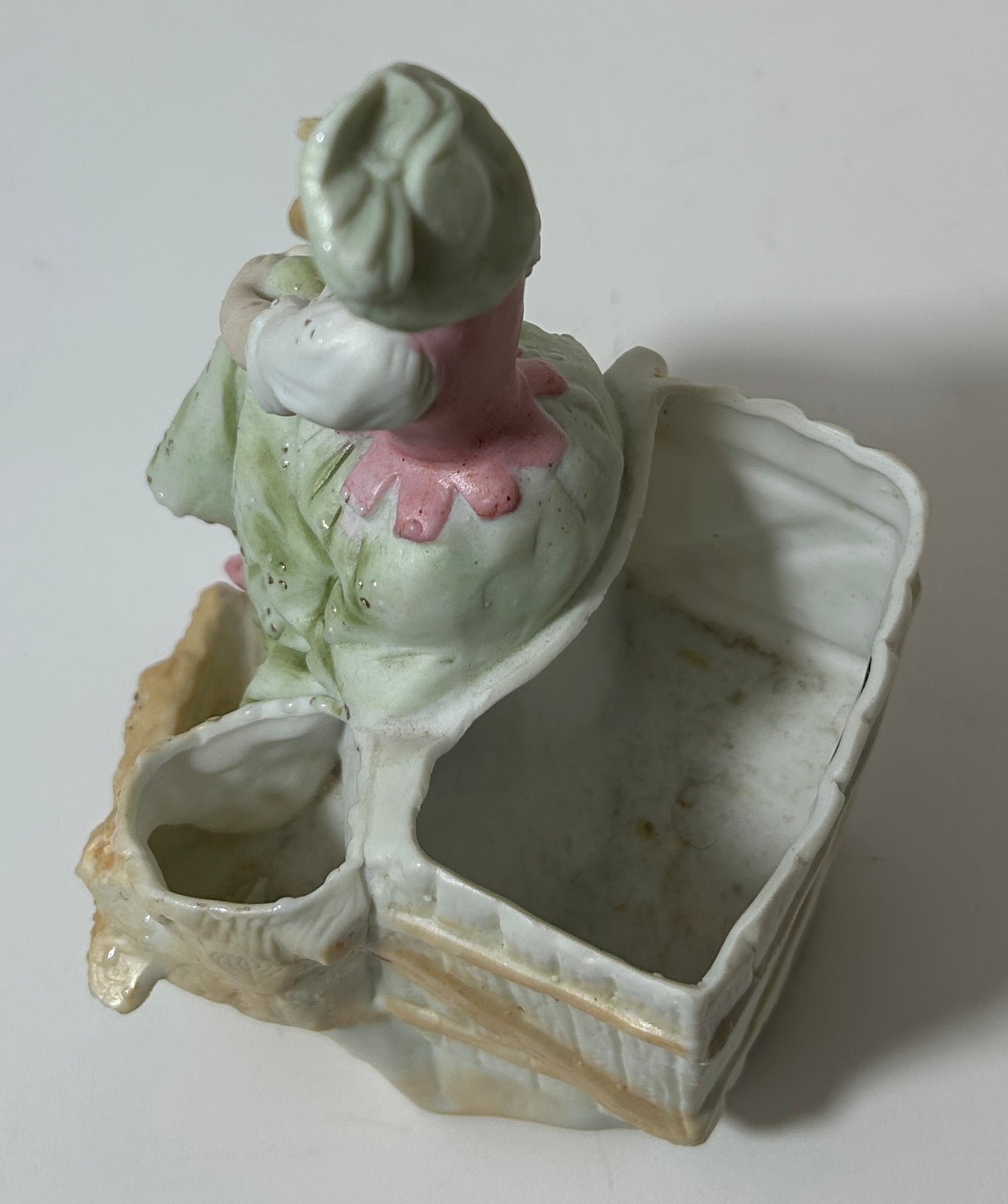 Antique Victorian German Porcelain Spill Vase – Lady in Pastoral Dress