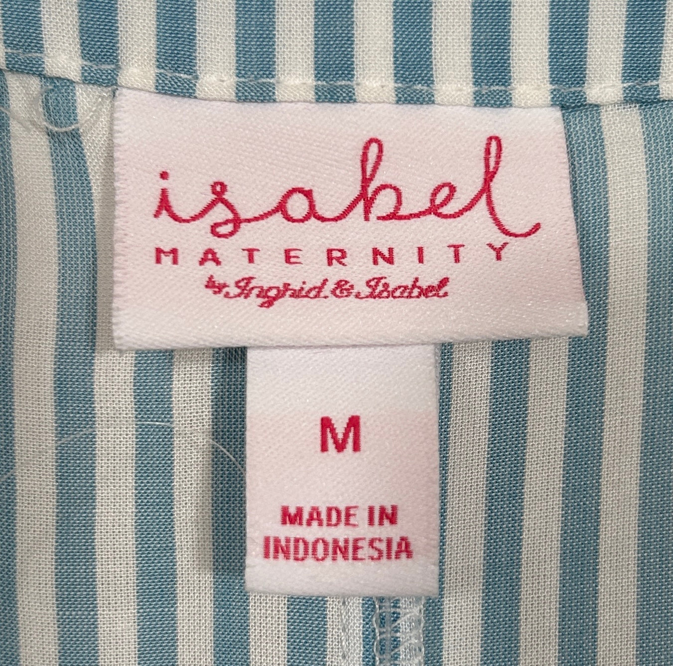 Isabel Maternity by Ingrid & Isabel Blue Striped Button-Down Blouse – Size M