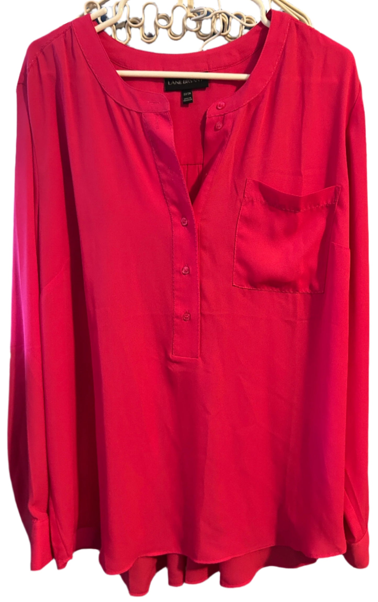 Lane Bryant Red Button-Front Blouse - Size 22/24
