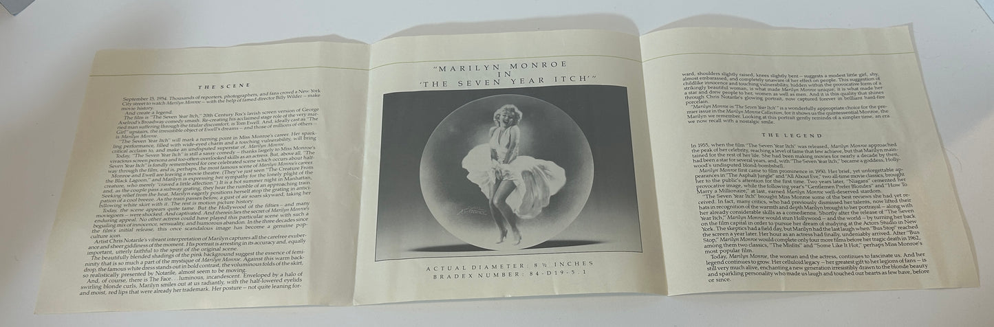 Limited Edition Marilyn Monroe Collector’s Plate – "The Seven Year Itch" (1990)