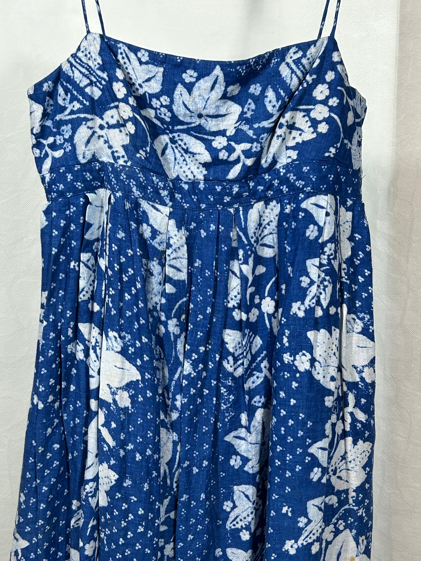 GAP Women's Blue Floral Boho Midi Dress - Size 12 | Adjustable Straps | Summer Festival Chic