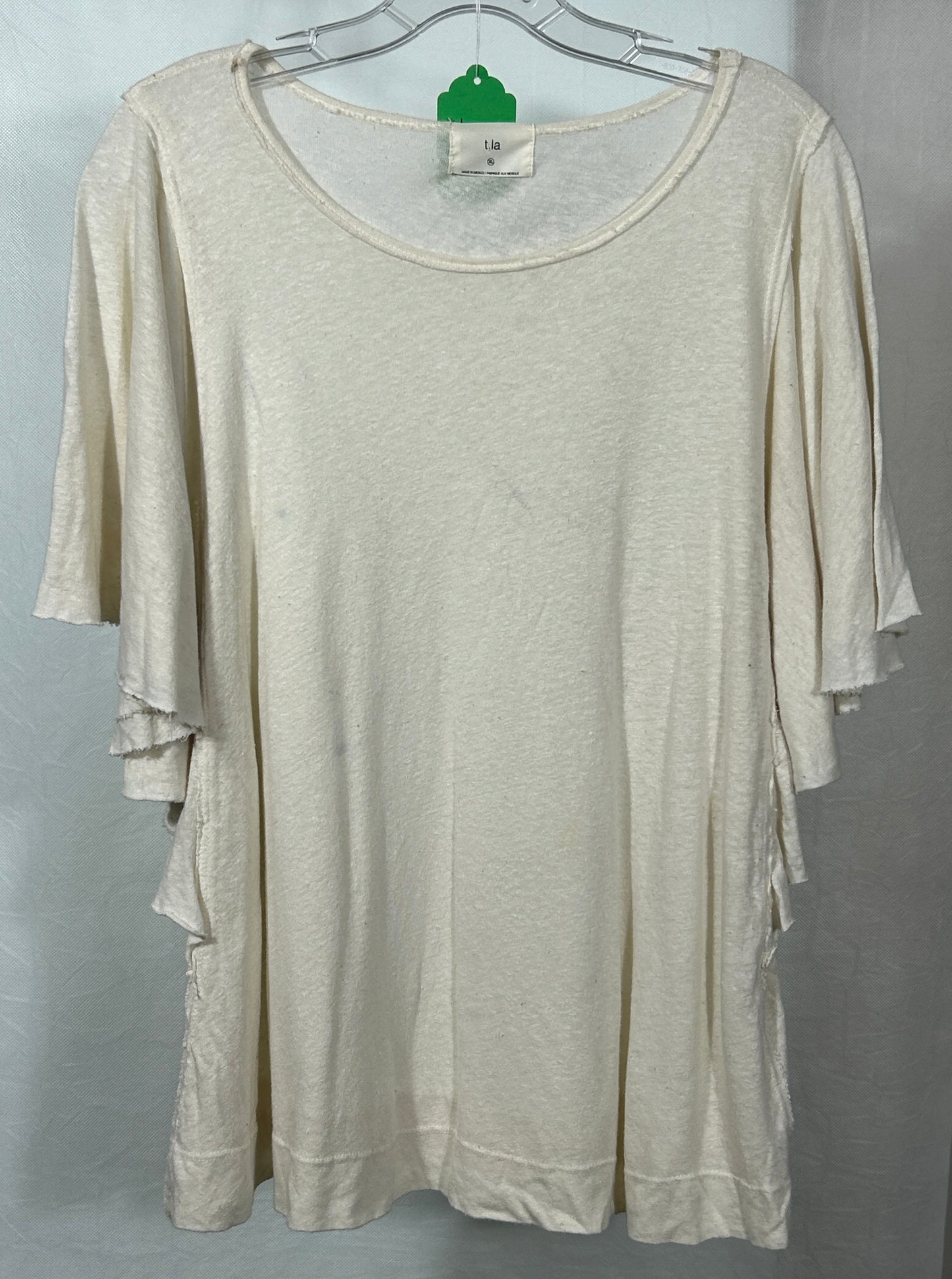 T.La Ivory Boho Batwing Sleeve Top – Organic Cotton & Hemp – Women's XL