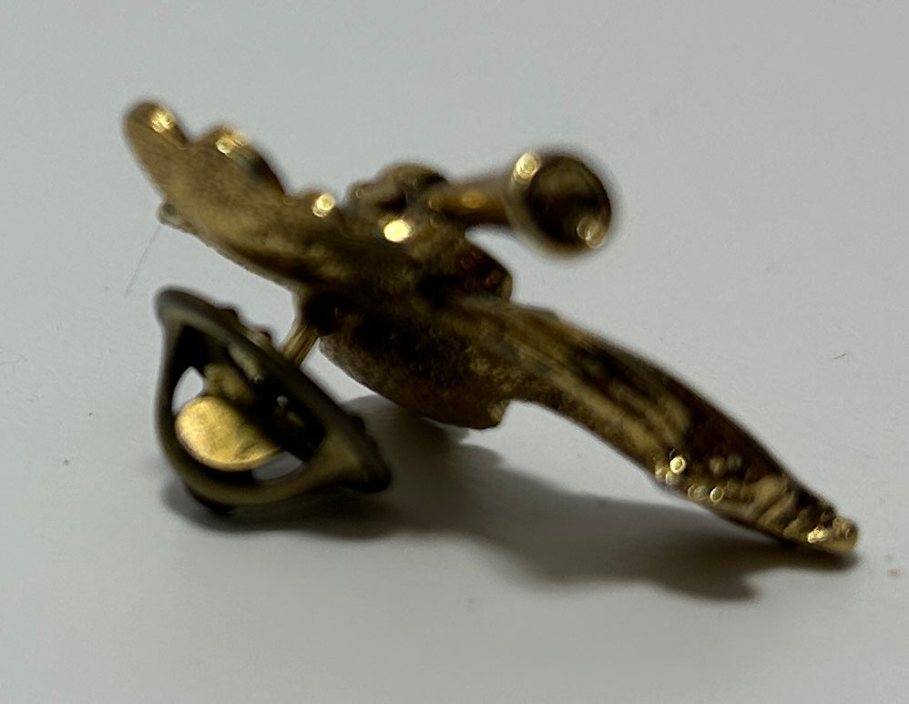 Vintage Gold-Tone JJ Jonette Trumpeting Angel Pin – Signed Religious Lapel Brooch