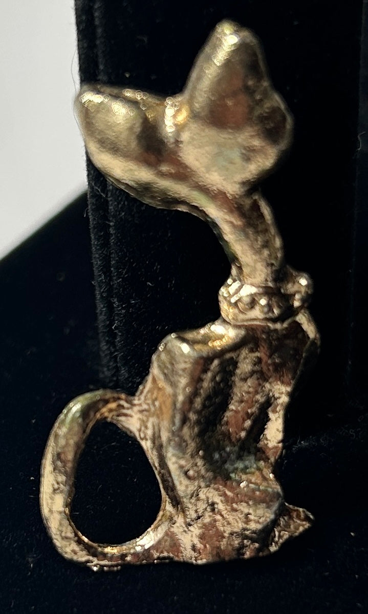 Vintage Mid-Century Modern Reuter Siamese Cat Figurine – Solid Brass Miniature