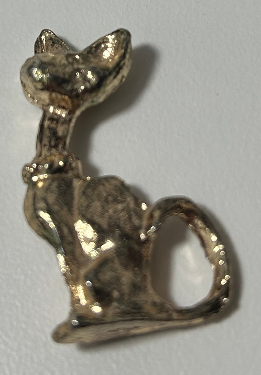 Vintage Mid-Century Modern Reuter Siamese Cat Figurine – Solid Brass Miniature
